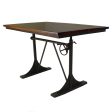 48  Brown And Black Solid Wood And Iron Trestle Base Dining Table Fashion