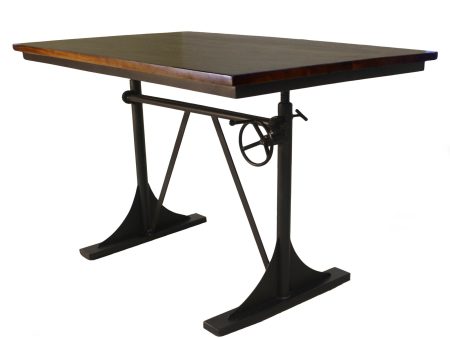 48  Brown And Black Solid Wood And Iron Trestle Base Dining Table Fashion