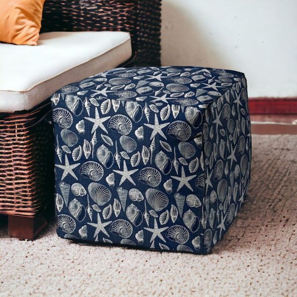 17  Blue Cube Indoor Outdoor Pouf Cover For Cheap