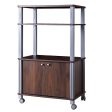 Microwave Rack Stand Rolling Storage Cart-Walnut Online