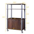 Microwave Rack Stand Rolling Storage Cart-Walnut Online