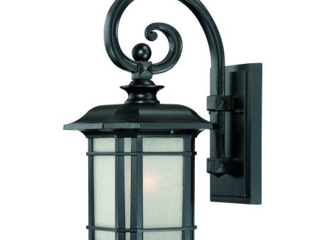 Matte Black Frosted Linen Glass Lantern Wall Light on Sale