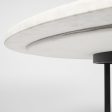 48  White And Black Rounded Marble And Metal Pedestal Base Dining Table on Sale