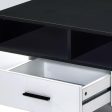 47  Black And White Coffee Table With Drawer And Three Shelves Sale