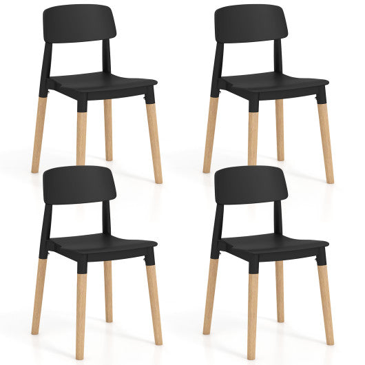 Modern Dining Side Chairs Set of 4 with Ergonomic Backrest for Dining Room-Black Online