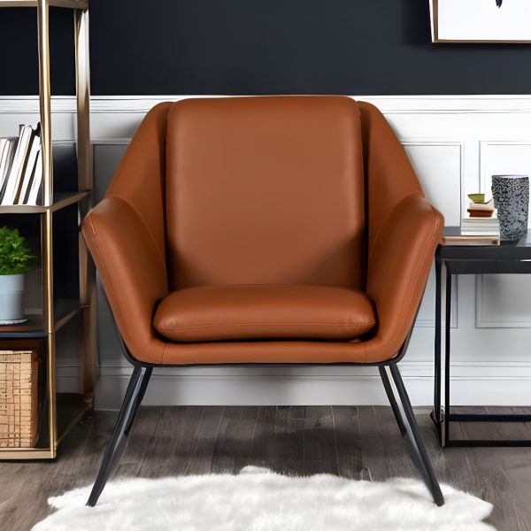 31  Brown And Black Faux Leather Lounge Chair For Discount