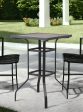 25  Brown and Black Square Metal Outdoor Bistro Table Online Hot Sale