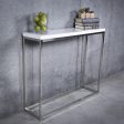 35  White and Silver Frame Console Table For Sale