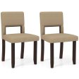 Set of 2 Wooden Dining Chair with Acacia Wood Frame Padded Seat and Back-Beige Online Sale