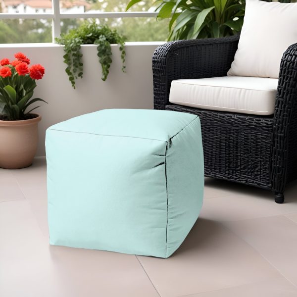 17  White Canvas Cube Outdoor Pouf Cover Sale