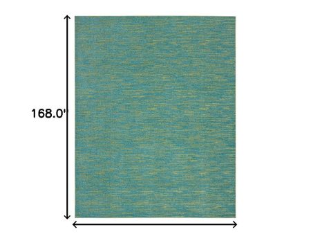 10  X 14  Blue And Green Striped Non Skid Indoor Outdoor Area Rug Discount