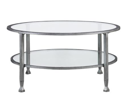 36  Silver Glass And Metal Round Coffee Table Sale