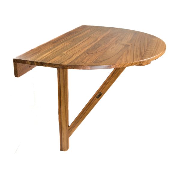 24  Brown Half Round Solid Wood Folding Outdoor Balcony Table Online