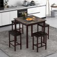 5-Piece Bar Table Set Counter-Height Dining Table and 4 Bar Stools-Brown Hot on Sale