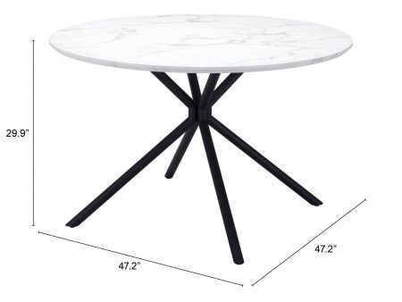 47  White And Black Rounded Steel Dining Table Fashion