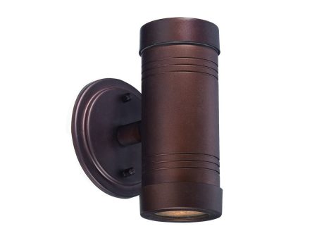 Two Light Bronze Cylinder Wall Light on Sale