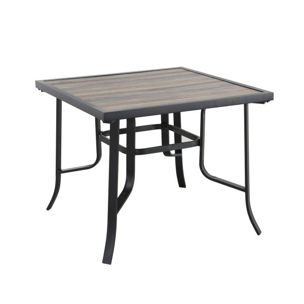 35  Brown and Black Square Metal Outdoor Dining Table Sale