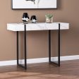 39  White and Black Faux Marble Sled Console Table Cheap