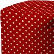 17  Red Polyester Cube Polka Dots Indoor Outdoor Pouf Ottoman Fashion