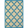 7  X 10  Blue and Beige Geometric Stain Resistant Indoor Outdoor Area Rug Online Sale