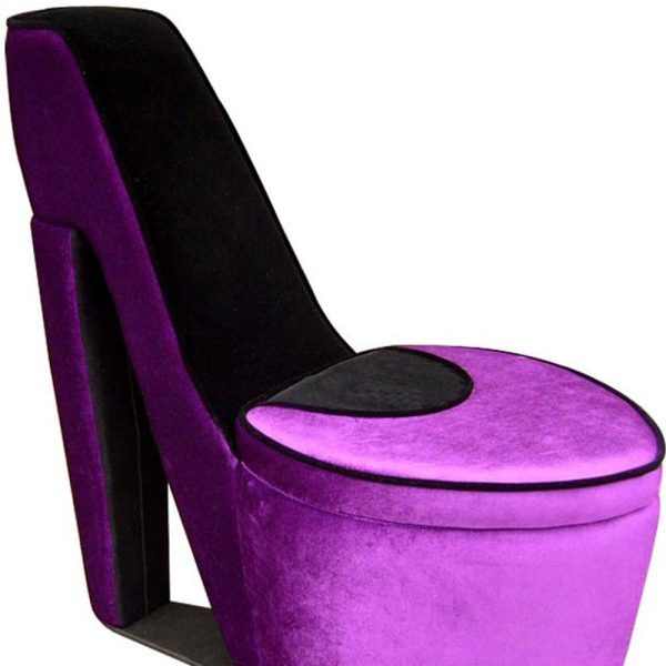 32  Purple Faux Suede Side Chair Hot on Sale