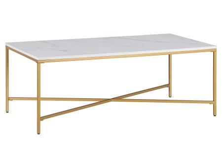 48  White And Gold Steel Coffee Table Supply