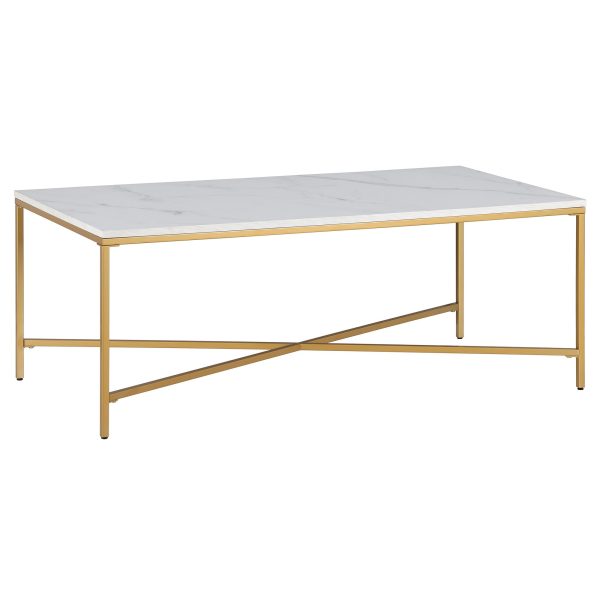 48  White And Gold Steel Coffee Table Supply