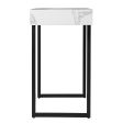 39  White and Black Faux Marble Sled Console Table Cheap