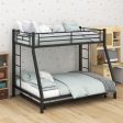 Twin Over Full Bunk Bed Frame with Trundle for Guest Room-Black Online