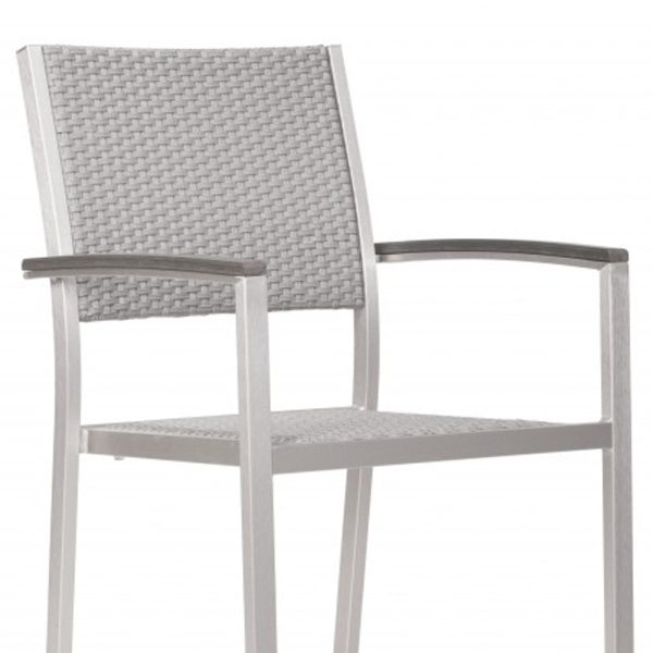 Set Of Two 21  White Aluminum Arm Chair For Cheap