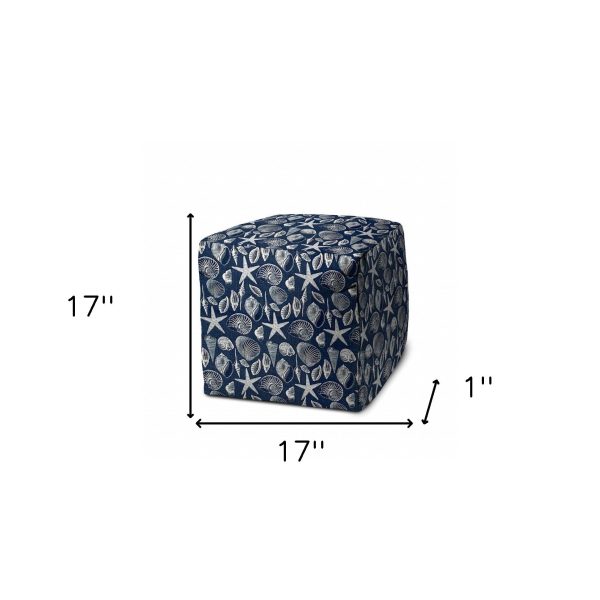 17  Blue Cube Indoor Outdoor Pouf Cover For Cheap