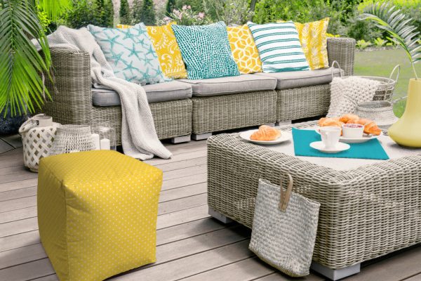 17  Yellow Cube Polka Dots Indoor Outdoor Pouf Cover Sale