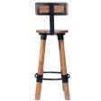 28  Brown and Natural Solid Wood and Iron Bar Chair For Discount