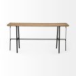 14  Brown and Black Solid Wood Trestle Console Table For Cheap