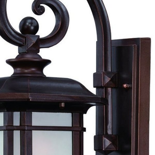 Antique Bronze Frosted Linen Glass Lantern Wall Light Online