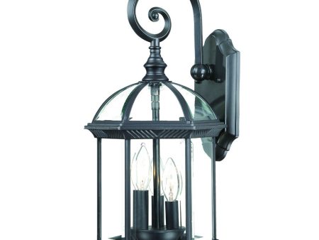 Three Light Matte Black Eastern Lantern Wall Light Online Hot Sale