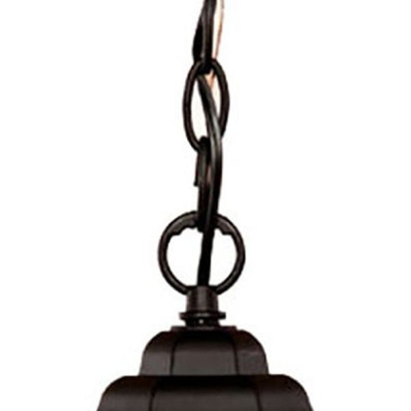 Antique Black Textured Glass Lantern Hanging Light For Cheap