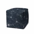 17  Blue Polyester Cube Geometric Indoor Outdoor Pouf Ottoman Hot on Sale