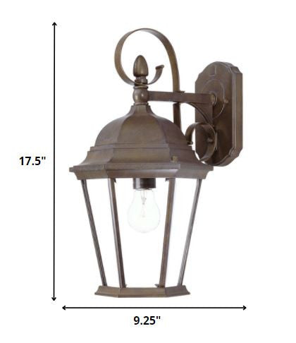 XL Dark Brown Swing Arm Hanging Lantern Wall Light Cheap