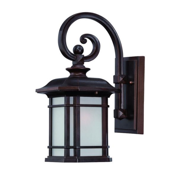 Antique Bronze Frosted Linen Glass Lantern Wall Light Online