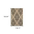 10  X 13  Beige and Black Oriental Stain Resistant Indoor Outdoor Area Rug Hot on Sale