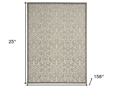 10  X 13  Natural Damask Non Skid Indoor Outdoor Area Rug Online now