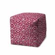 17  Pink Polyester Cube Indoor Outdoor Pouf Ottoman on Sale