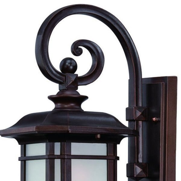 Antique Bronze Frosted Linen Glass Lantern Wall Light Online