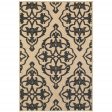 10  X 13  Beige and Black Oriental Stain Resistant Indoor Outdoor Area Rug Hot on Sale