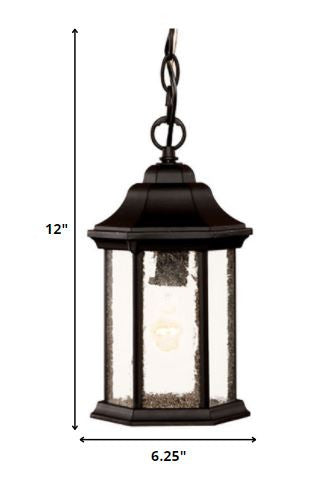 Antique Black Textured Glass Lantern Hanging Light For Cheap