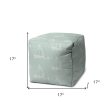 17  Green Polyester Cube Indoor Outdoor Pouf Ottoman For Sale