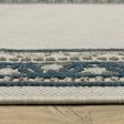 10  X 13  Blue and Beige Stain Resistant Indoor Outdoor Area Rug Cheap