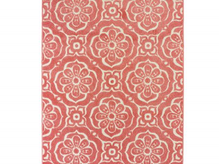 10  X 13  Pink Floral Stain Resistant Indoor Outdoor Area Rug Online