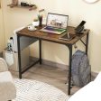 32 Inch Home Office Desk with Charging Station Storage Bag and Headphone Hook-Rustic Brown Online now